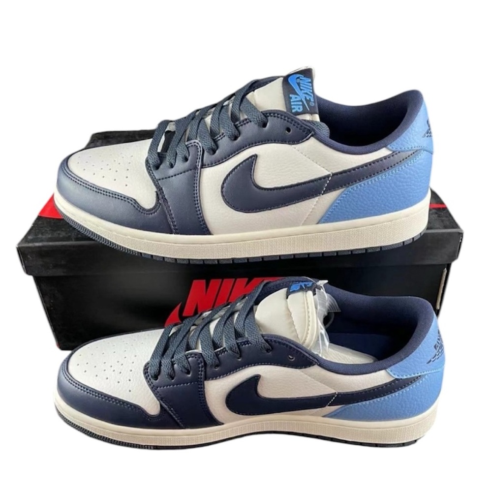 Size 10.5 Men Jordan 1 Low Obsidian Brand New In Box Deadstock - Picture 2 of 5